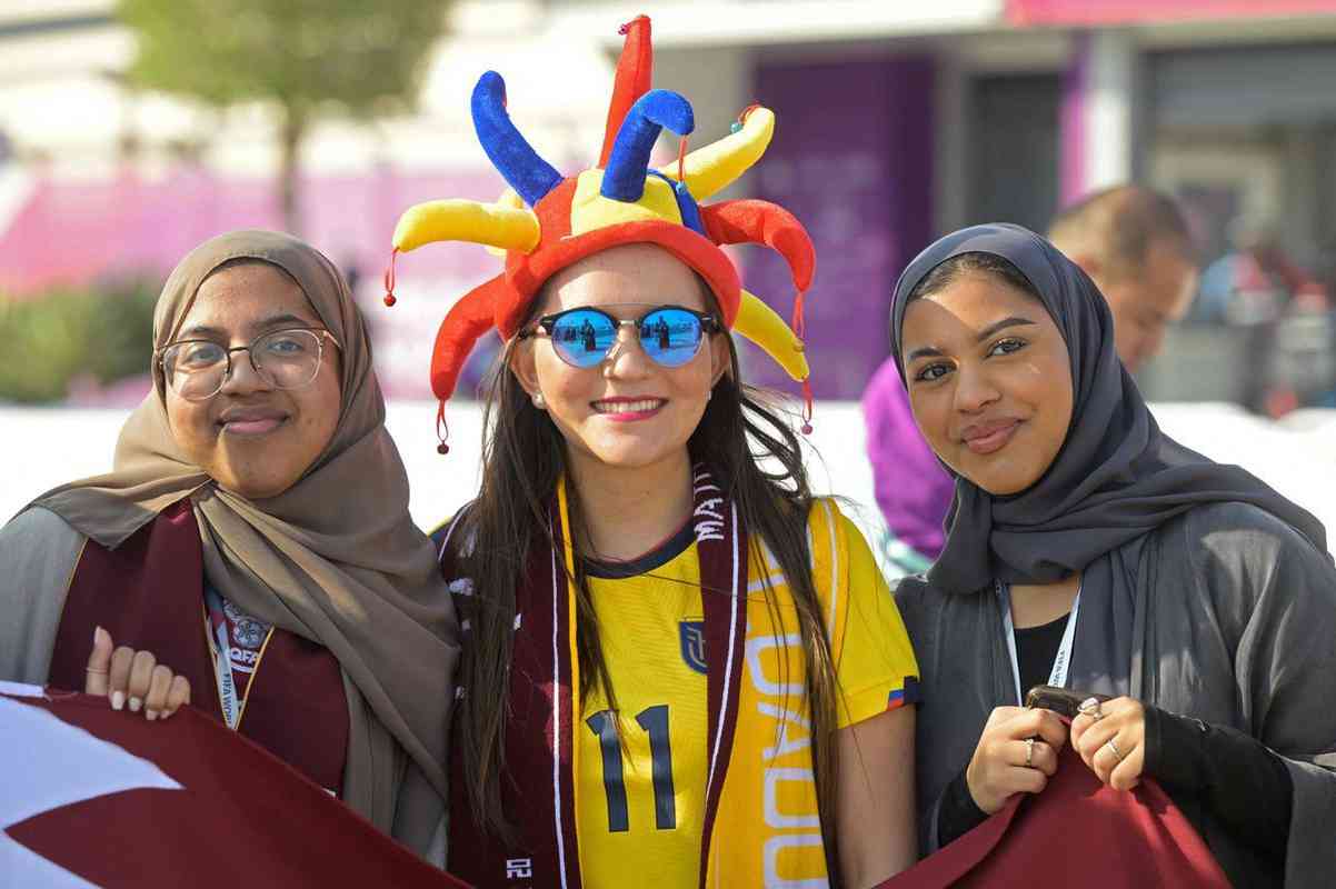 Torcedores do Equador no jogo de abertura da Copa do Mundo