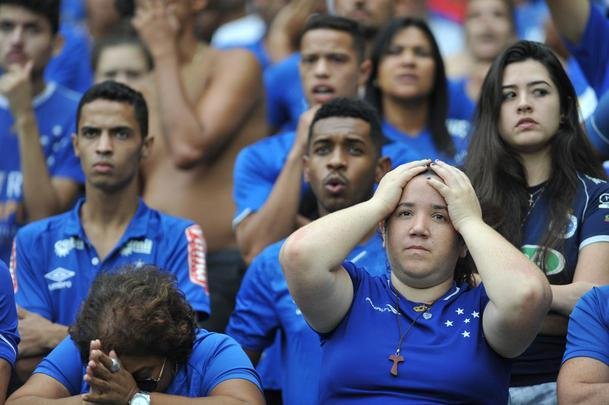 Desespero da torcida do Cruzeiro com o gol do Palmeiras no Mineiro, marcado por Z Rafael