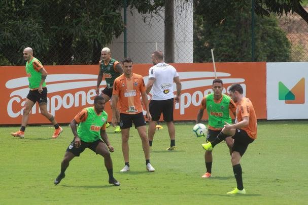 Treino do Atltico em preparao para o jogo de sbado, no Maracan