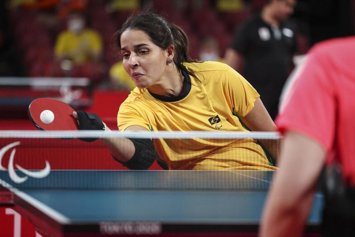 Ctia de Oliveira conquistou bronze no tnis de mesa feminino (classes 1-2)