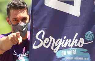 Ex-jogador de vlei de Minas e Cruzeiro, Serginho (PV) recebeu 1.829 votos para vereador em Belo Horizonte e no foi eleito.