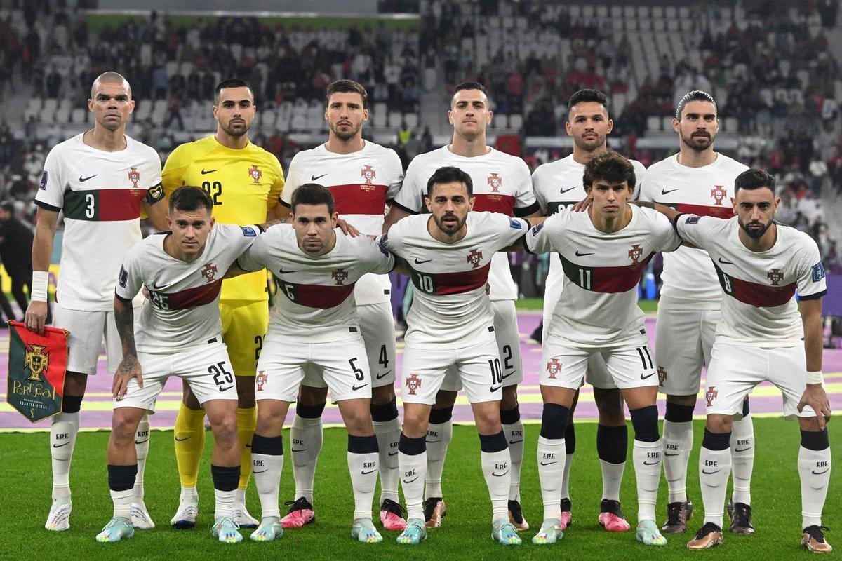 Fotos do jogo entre Marrocos e Portugal no Estdio Al-Thumama, no Catar, pela Copa do Mundo de 2022