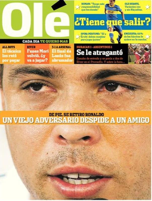 Ol para Ronaldo: 'Um velho adversrio se despede de um amigo'