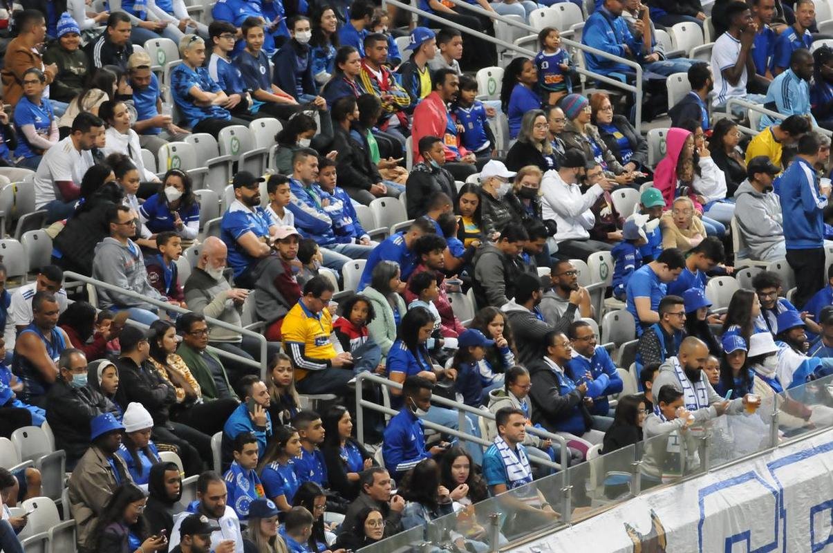 Torcedores do Cruzeiro no jogo com o Vila Nova, no Mineiro