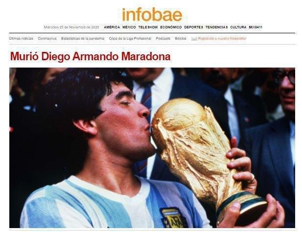 'Portal Infobae', da Argentina