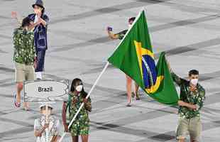 Entrada do Time Brasil na cerimnia de abertura dos Jogos de Tquio, no Estadio Olmpico