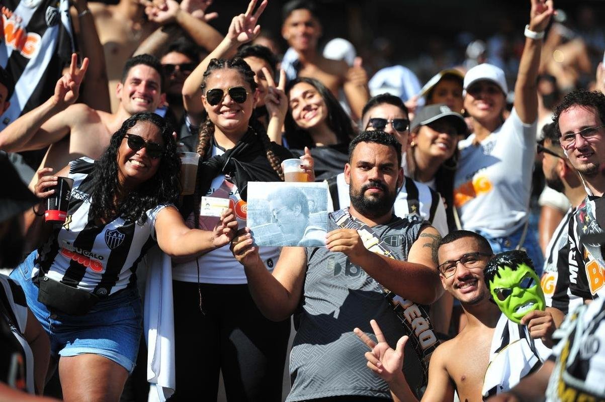 Festa da torcida do Atltico, no Mineiro, no jogo em que o time ergueu a taa de campeo brasileiro, diante do RB Bragantino