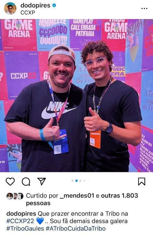 Dod publicou registro com Gauls, famoso streamer brasileiro, na CCXP, evento gamer em So Paulo.