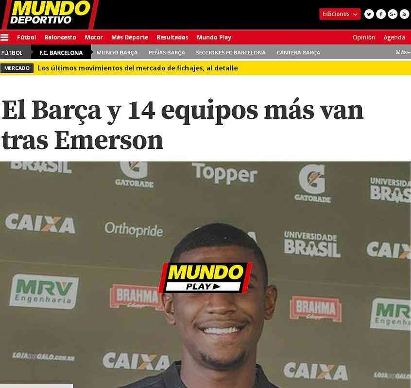 Segundo o jornal espanhol Mundo Deportivo, 14 clubes europeus esto interessados no lateral-direito Emerson