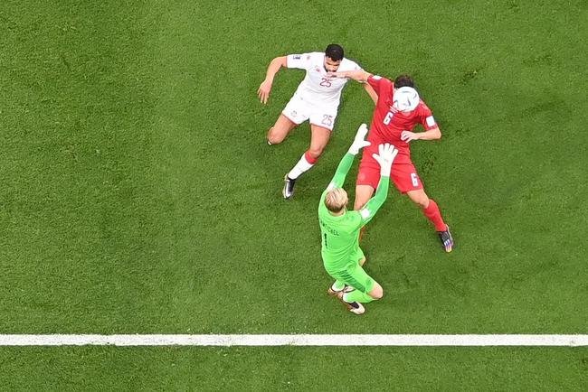 Imagens da partida entre Dinamarca e Tunsia pelo Grupo D da Copa do Mundo.