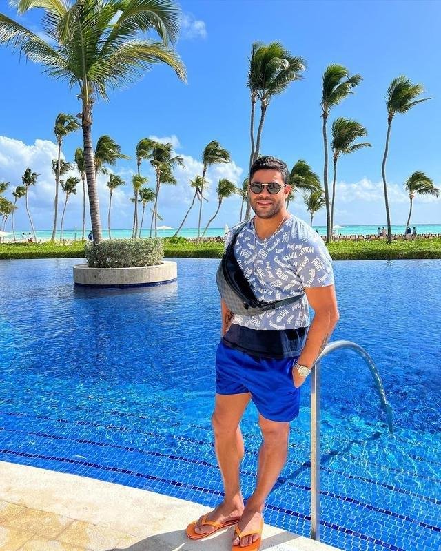 Hulk com a esposa e a filha em Punta Cana