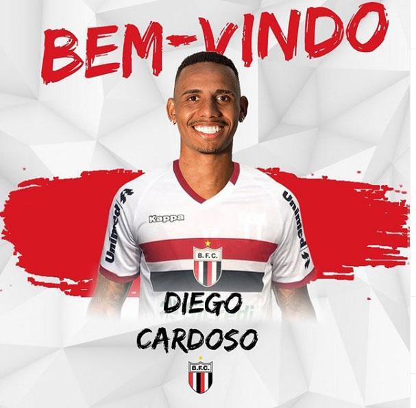 O Botafogo-SP anunciou a contratao do atacante Diego Cardoso, que estava no Guarani