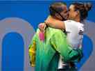 Bruno Fratus e Michelle Lenhardt celebram bronze em Tquio com beijo