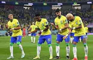 Fotos do duelo entre Brasil e Coreia do Sul, pelas oitavas de final da Copa do Mundo do Catar, no Estdio 974, em Doha