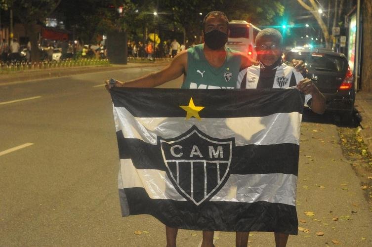 Festa da torcida pelo bicampeonato brasileiro do Atltico na sede do clube, no bairro de Lourdes, em BH