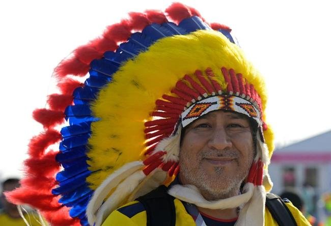 Torcedores do Equador no jogo de abertura da Copa do Mundo