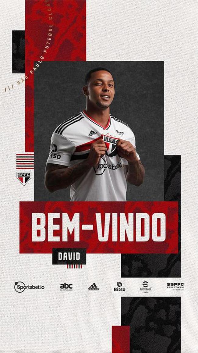 São Paulo anunciou o atacante David