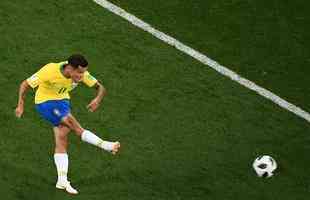 Coutinho chutou de fora da rea e mandou no ngulo esquerdo do goleiro Suo: Brasil 1 a 0