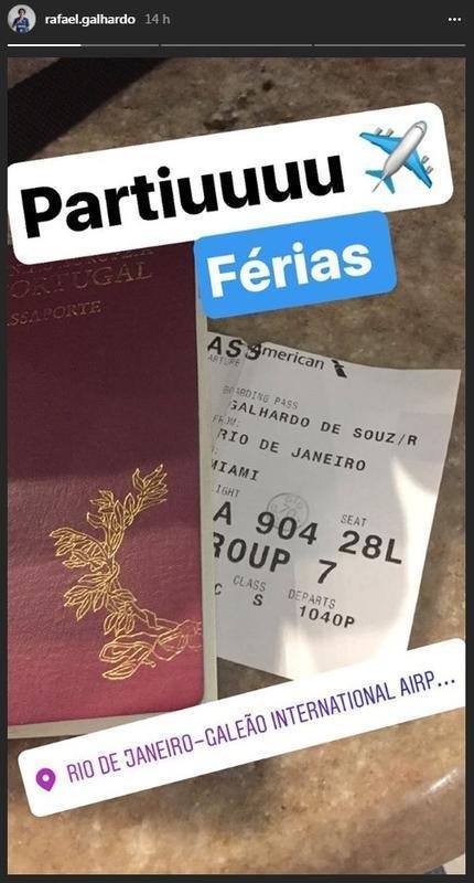 Belo Horizonte/Rio de Janeiro/Miami: o roteiro do incio de frias do lateral-direito Rafael Galhardo