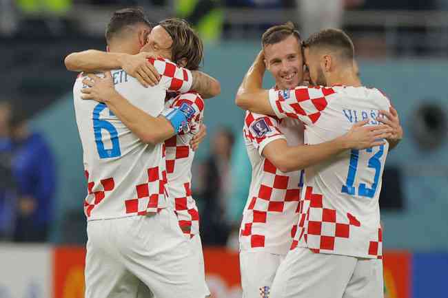 Jogadores celebram momento histrico do futebol croata