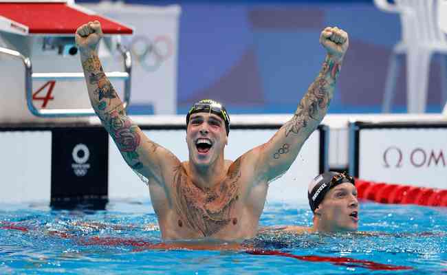 Bruno Fratus, do Minas, percorreu os 50m da piscina do Tokyo Aquatics Centre em 21s57