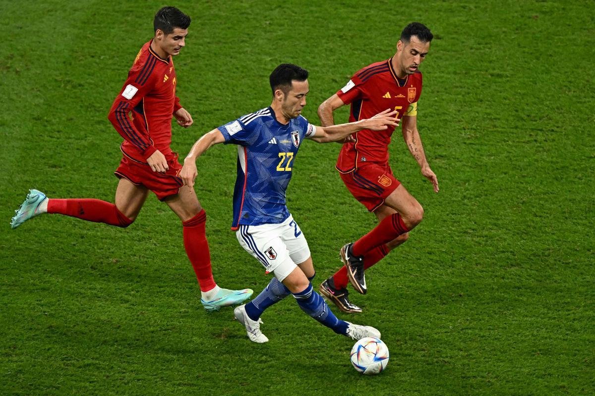 No Estdio Internacional Khalifa, Japo e Espanha duelaram pela terceira ltima rodada do Grupo E da Copa do Mundo do Catar