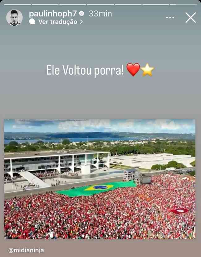 Paulinho comemorou retorno de Lula