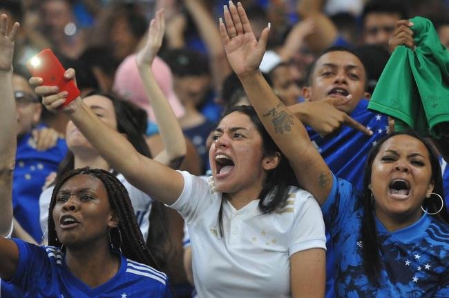 Fotos da festa do Cruzeiro no Mineiro na partida contra o Brusque pela Srie B