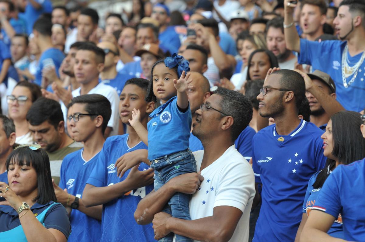 Imagens das torcidas de Cruzeiro e So Paulo no Mineiro
