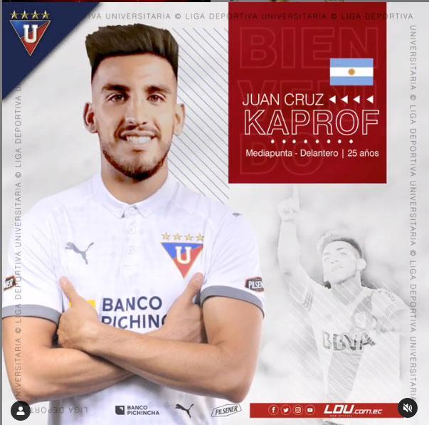 Juan Cruz Kaproff, atacante (LDU, do Equador)