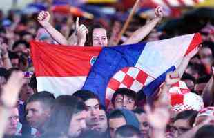 Torcedores croatas comemoraram a classificao da equipe xadrez para a final da Copa do Mundo
