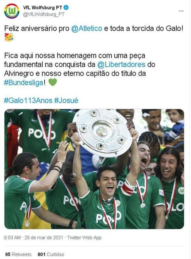 Atltico recebeu mensagens de clubes, jogadores, torcedores e jornalistas