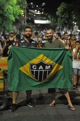 Torcida do Atltico no pr-jogo do duelo com o Defensor, no Independncia, pela Copa Libertadores