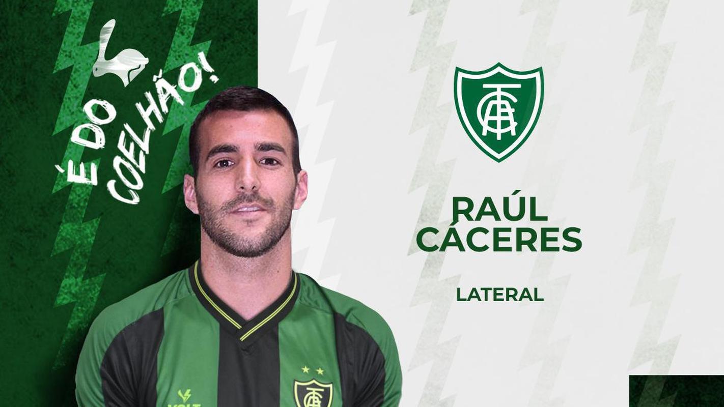O lateral-direito Rul Cceres, ex-Cruzeiro, assinou contrato com o Amrica com vnculo at o fim de 2022.