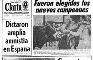 31/07/1976 - 'Cruzeiro leva a Copa', mancheta o Clarn no dia seguinte  conquista celeste
