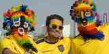 Torcedores do Equador no jogo de abertura da Copa do Mundo