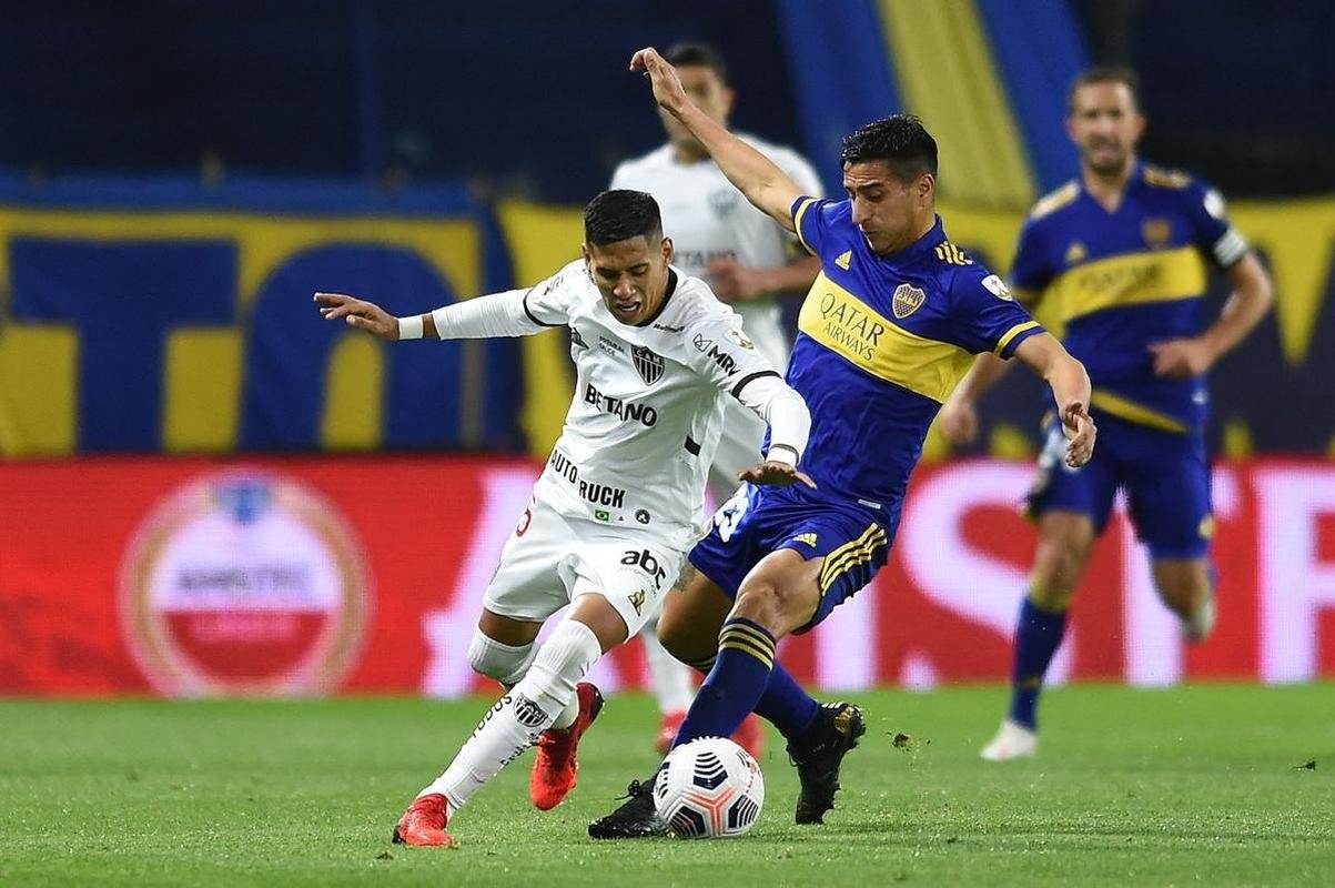 Fotos do jogo entre Boca Juniors e Atltico, na Bombonera, em Buenos Aires, pela ida das oitavas de final da Copa Libertadores de 2021