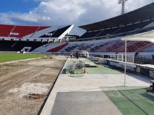 Estreia do Arruda na temporada 2020 acontece no sbado, s 19h, em um jogo do Santa Cruz pelo Campeonato Pernambucano, contra o Petrolina. Equipe corre contra o tempo para finalizar pintura e obra a tempo do jogo.