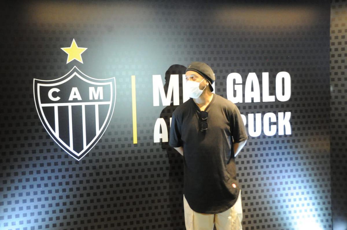 Ronaldinho Gacho durante evento de um patrocinador do Atltico no Mineiro, em Belo Horizonte. Ex-jogador, de 40 anos, tirou fotos com clientes, funcionrios e se encontrou com o ssia Jos Robson Batista de Oliveira 