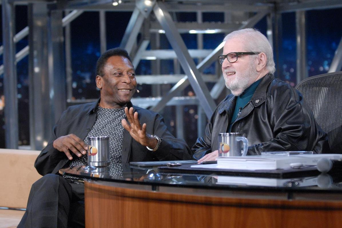 11/11/2011 - Pel sendo entrevista pelo humorista J Soares, na TV Globo