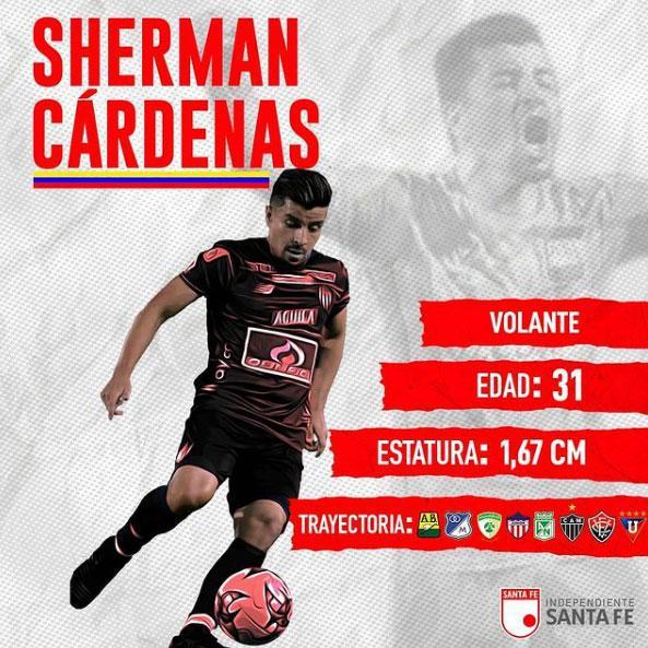 Sherman Cárdenas, meia (Independiente Santa Fe, da Colômbia)