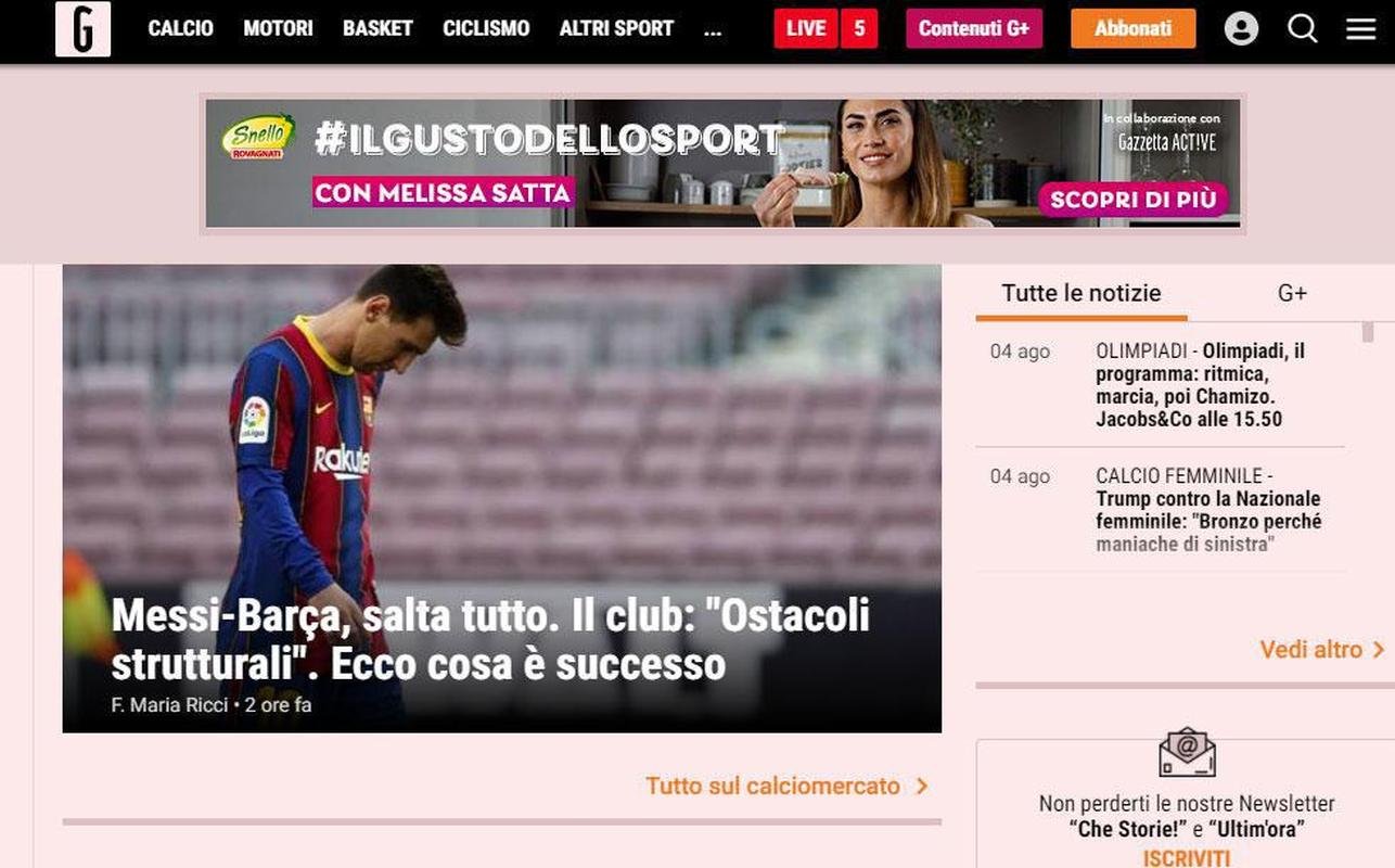 Gazzetta dello Sport, da Itlia