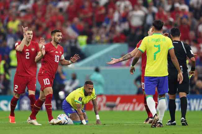 Uma ilustração 3d sobre o jogo de futebol brasil x sérvia que será  realizado em 24 de novembro de 2022