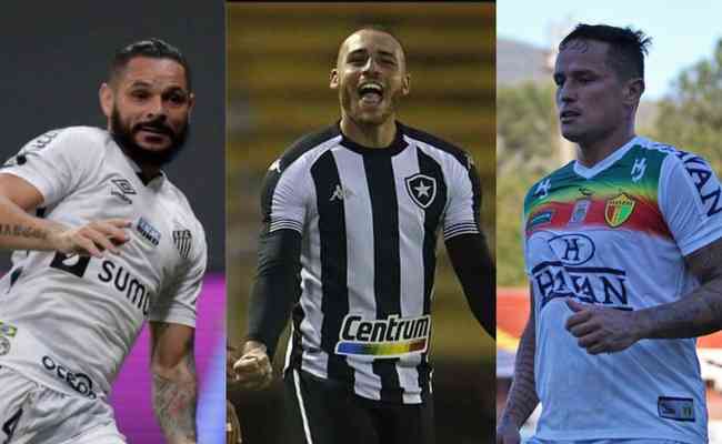 Pará (e), ex-Santos, na Libertadores; Pedro Castro (c), ex-Botafogo, pela Série B; Edu (d), ex-Brusque, pela Série B