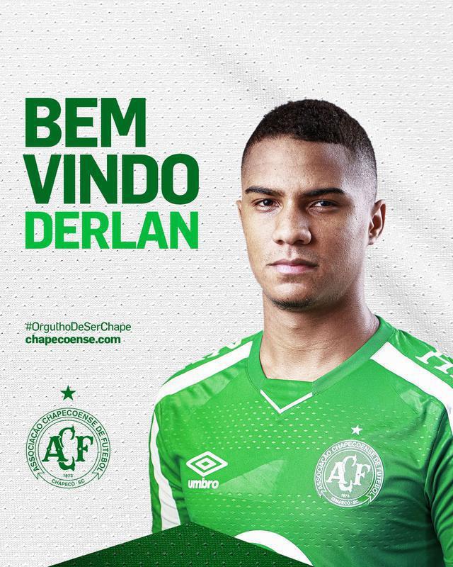 A Chapecoense anunciou a contratao do zagueiro Derlan, que estava no Cricima