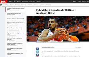 ESPN, da Espanha, manchetou morte de Fab Melo em seu portal