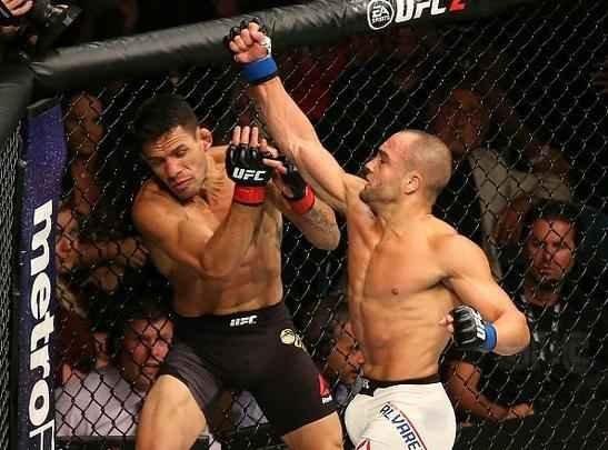 Na luta principal do UFC Fight Night 90, Rafael dos Anjos é nocauteado por Eddie Alvarez no primeiro round e perde cinturão do peso leve