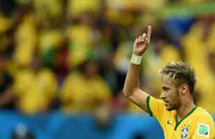Neymar durante jogo contra Camares na Copa do Mundo de 2014 