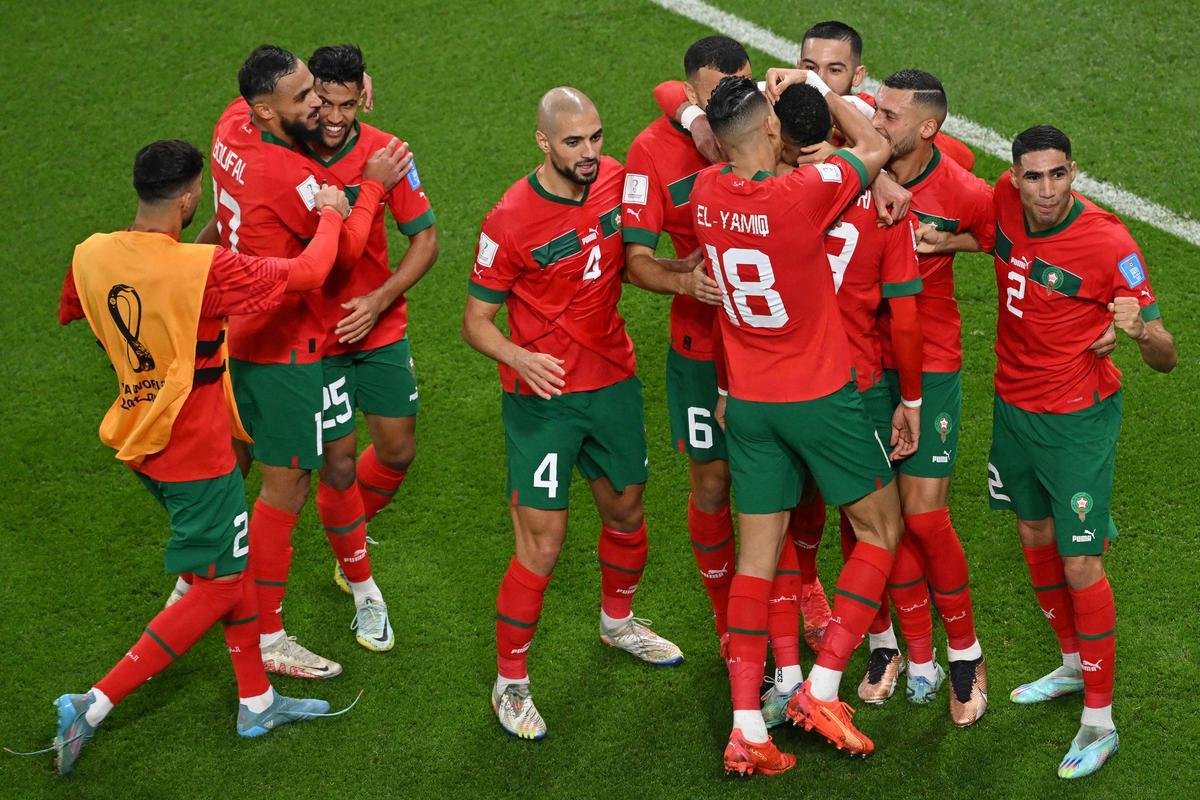 Fotos do gol de Youssef En-Nesyri, de Marrocos, sobre Portugal, pelas quartas de final da Copa do Mundo de 2022, no Catar