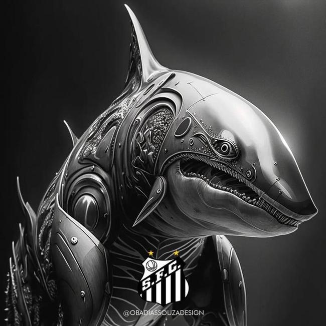 Baleia, do Santos, repaginado com IA